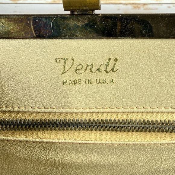 Vintage Verdi Brown Faux Alligator Handbag – Top Handle, Structured Retro Purse - Picture 3 of 7